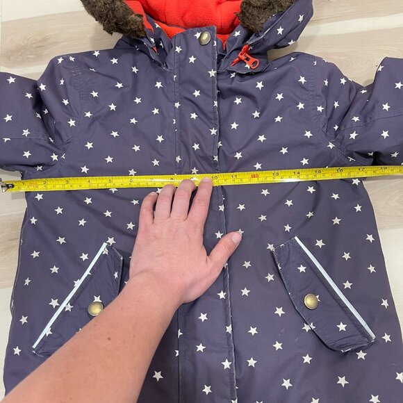 Girls Boden Coat Kids Size 6-7 Purple with Stars & Matching Gloves - Picture 16 of 16
